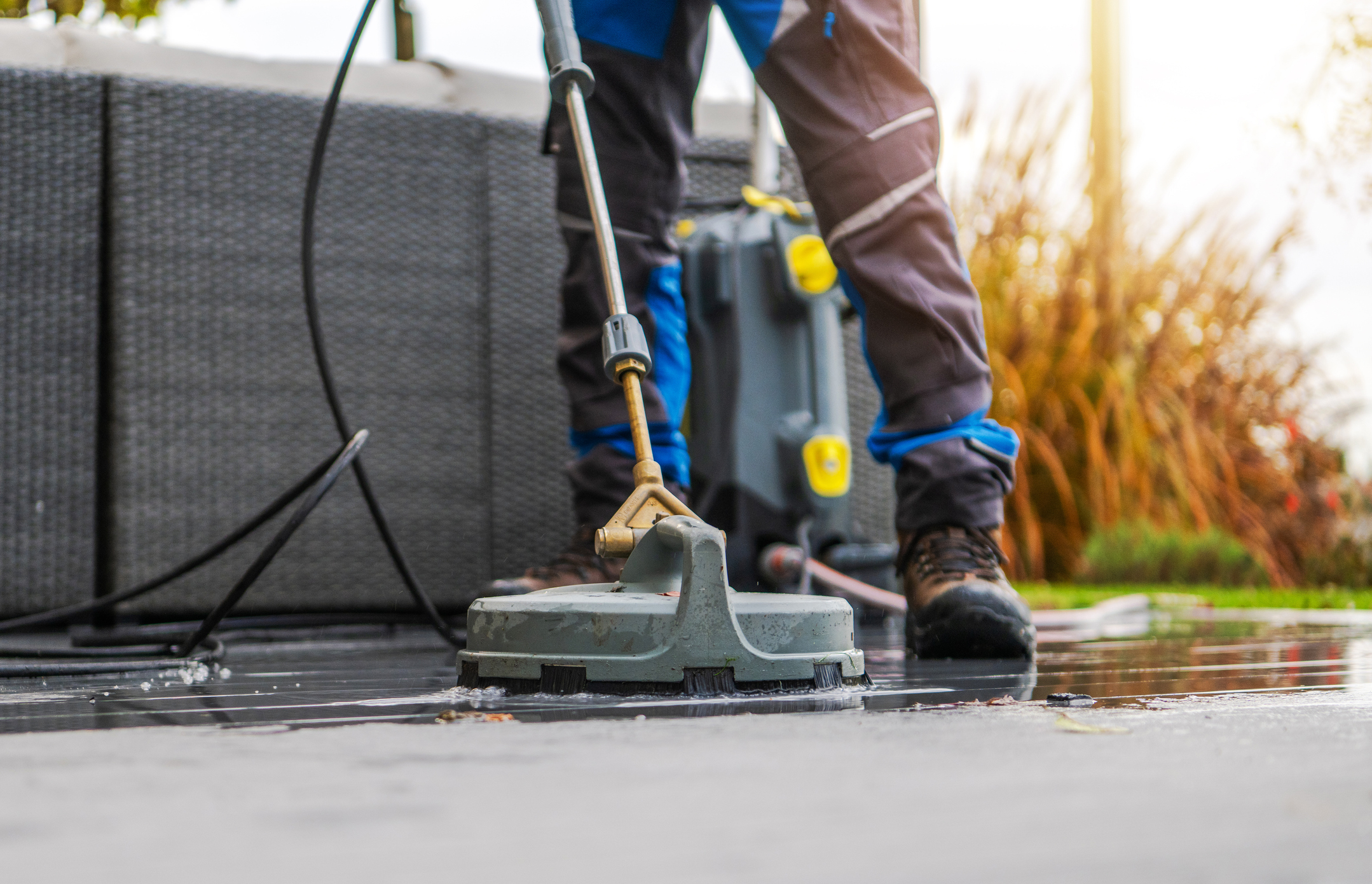 Commercial pressure cleaning, building exterior and car park cleaned, Sunshine Coast
