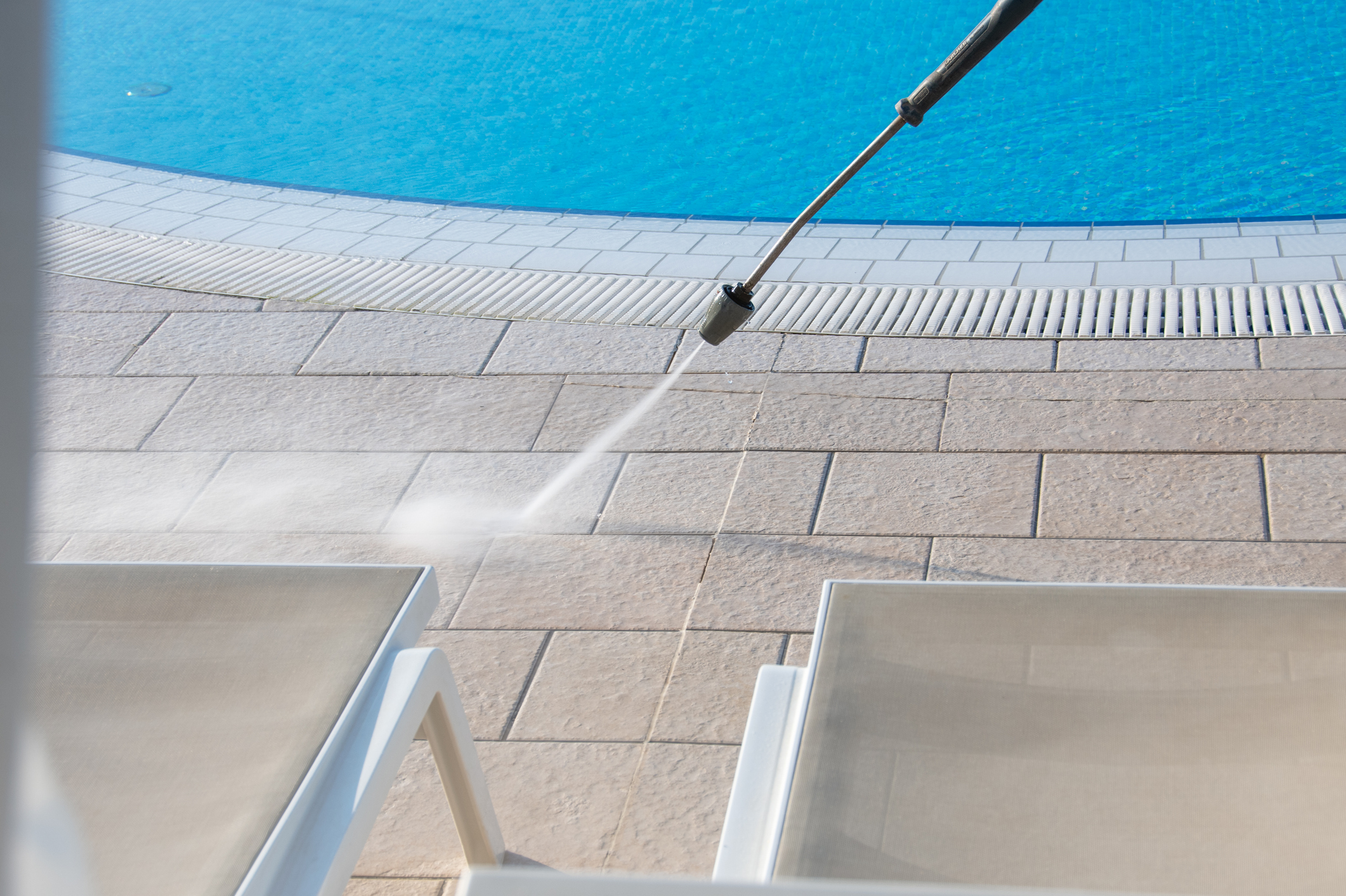 Professional pool surround pressure cleaning, Sunshine Coast
